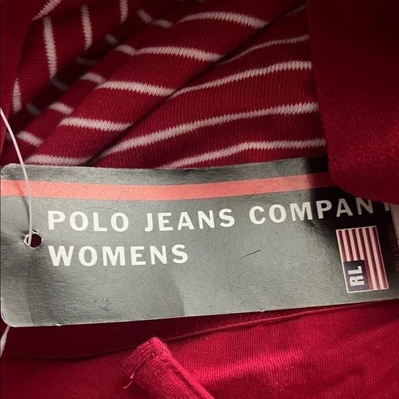 NWT polo jeans Red Striped Halter Top size L - Picture 4 of 6